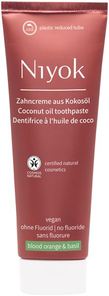 Niyok Zahncreme aus Kokosöl Blutorange & Basilikum