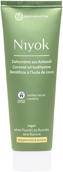 Niyok Zahncreme aus Kokosöl Pfefferminze & Zitrone