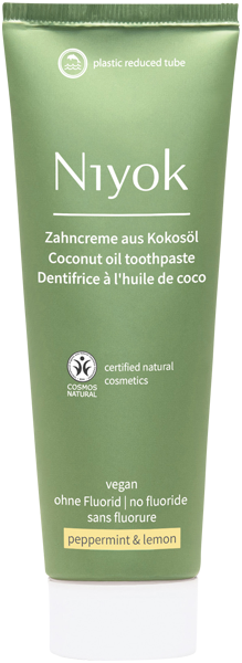 Niyok Zahncreme aus Kokosöl Pfefferminze & Zitrone