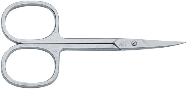 Becker Manicure Hautschere, aufgebogen, glatt, vernickelt - für Linkshänder, strichmattiert